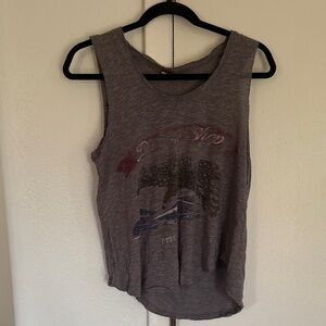 Free People Charcoal Sleeveless Graphic Tee